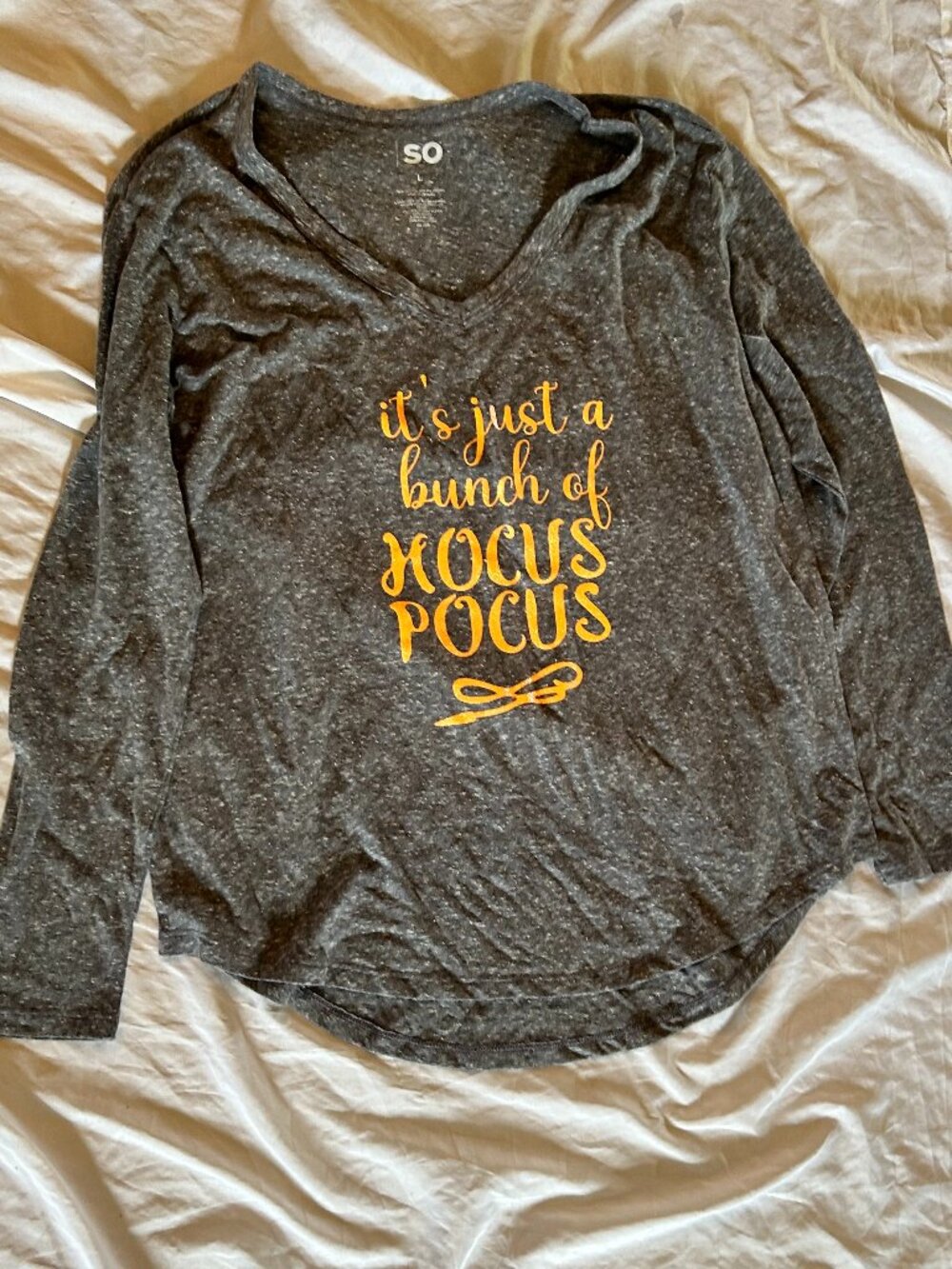 Hocus Pocus halloween size large womens gray long sleeve tee t shirt top